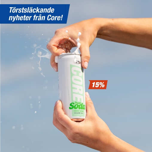 Trstslckande nyheter! Core Energy Drink & Proteinvatten  15 %